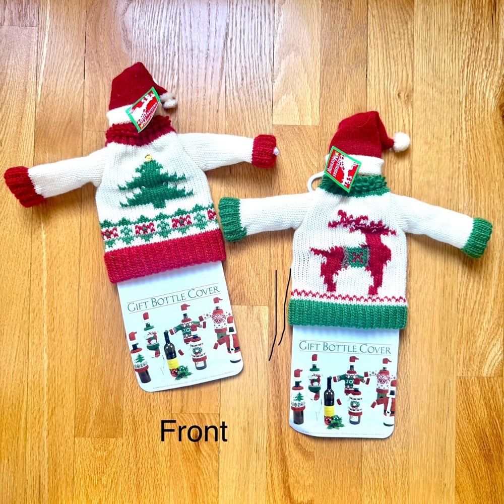 Holiday Bottle Sweater Set - Red, Green, White